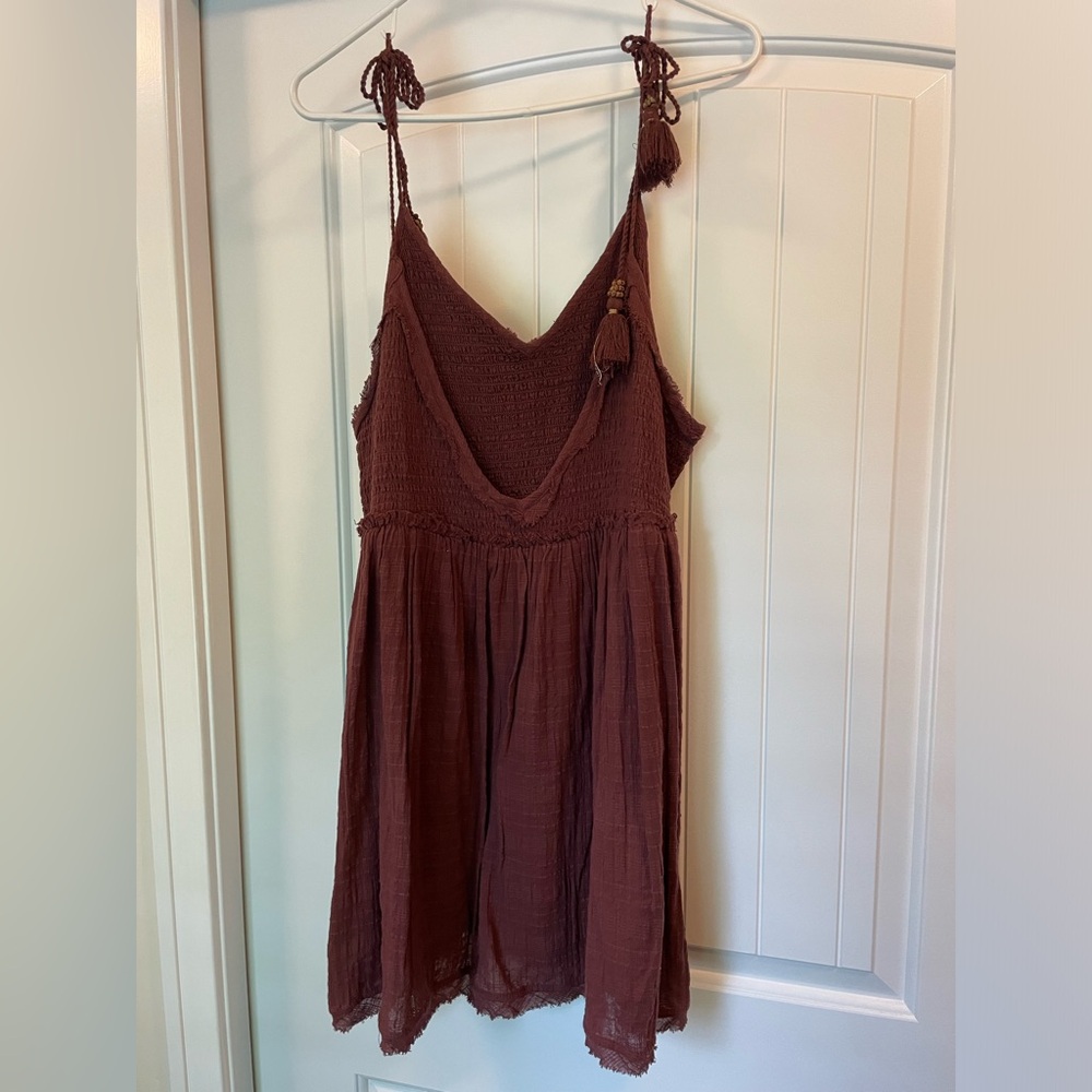 Free People Endless Summer Sun Drenched Mini Dress. Color: Dark Purple. Size: M